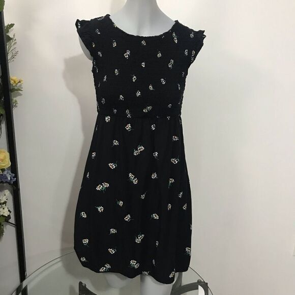 Old Navy Black Daisy Floral Dress Size xl - Picture 1 of 14
